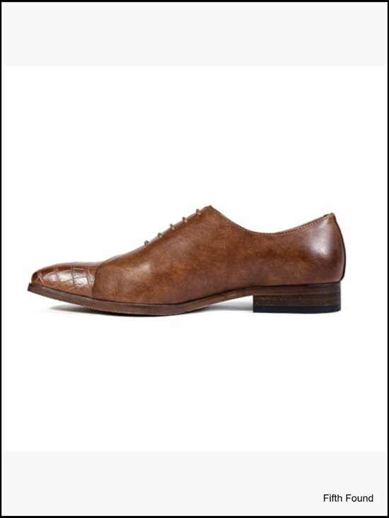 Men\'s Croc-Embossed Lace Up Oxfords Dress Shoes Formal Wedding Prom main image 5